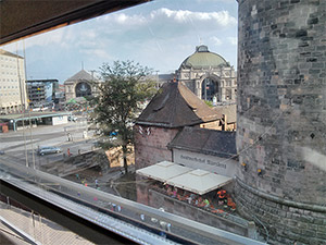 Blick vom KunstKulturQuartier in Richtung Königsstrasse Nürnberg