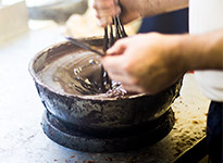 Schokolade für die Lebkuchen von Düll
