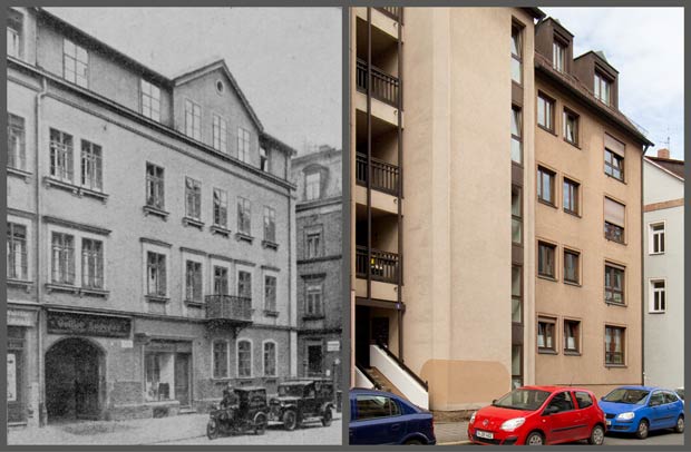 Das Anwesen Friedrichstraße 9, 1930 und 2016.