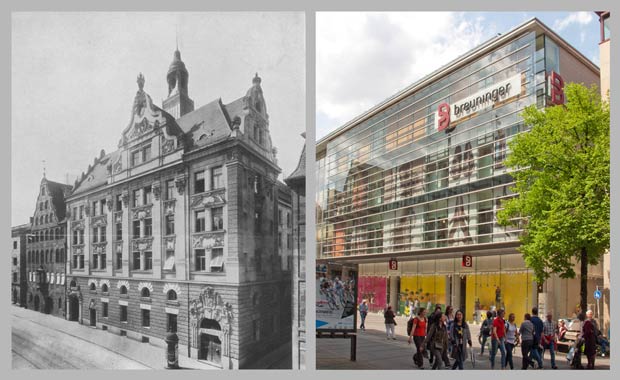 Das Haus Karolinenstraße 34, aufgenommen zwischen 1905 und 1909.