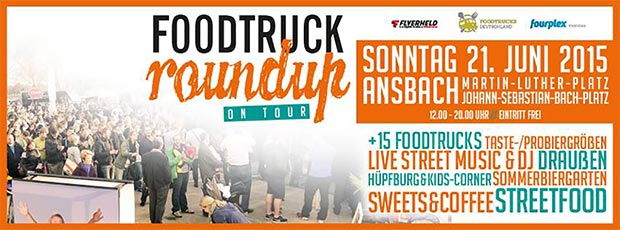 Flyer erstes Foodtruck RoundUp Ansbach